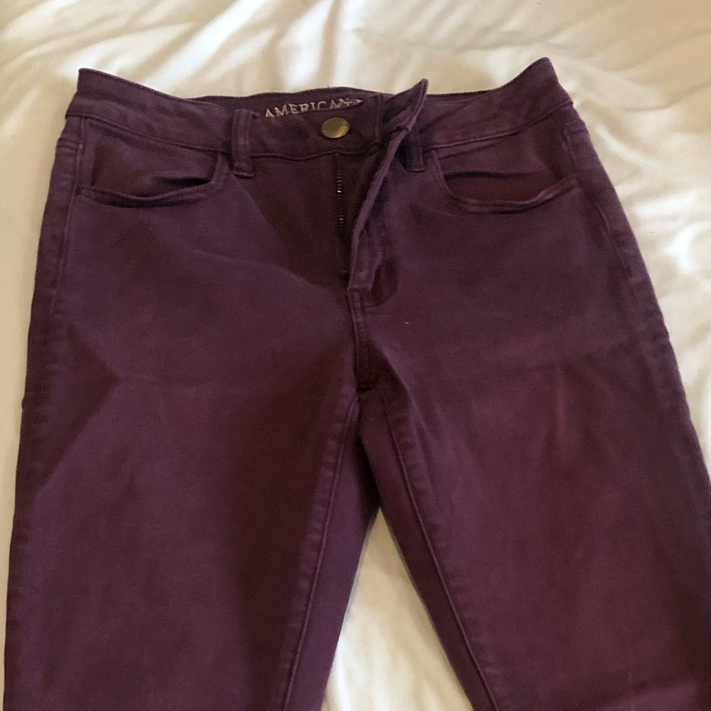 American Eagle Maroon Jeggings